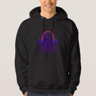Futuristic Vaporwave Aesthetic Skull Retro Synthwa Hoodie