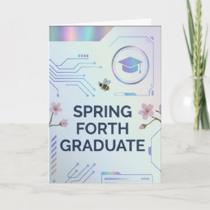 Futuristic Watercolor Celestial Graduation Card