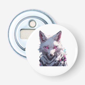 Futuristic White Fox Bottle Opener