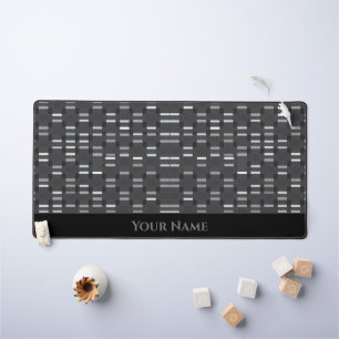 Futuristic white grey black rectangle shapes desk mat