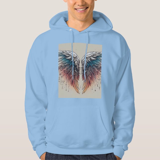 Futuristic Wing Tattoo Hoodie (Front)