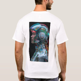 Futuristic Woman Cyborg Body Technology Graphic T- T-Shirt