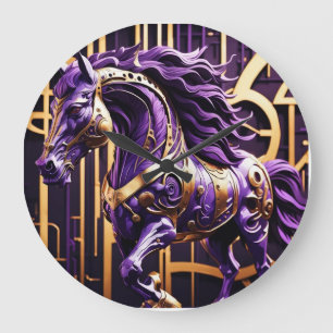 „Futuristisches Pferd“ Large Clock