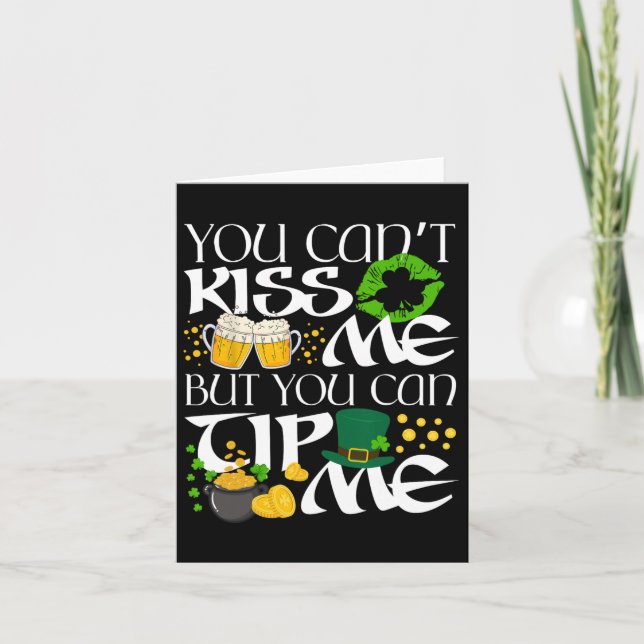 Fuuny Irish St Patrick's Day Waitress Rtender Sham Card (Front)