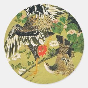 Fuyo Soukeizu Painting by Ito Jakuchu Classic Round Sticker