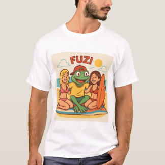 FUZI – Beach Vibes | Summer Cartoon Frog T-Shirt