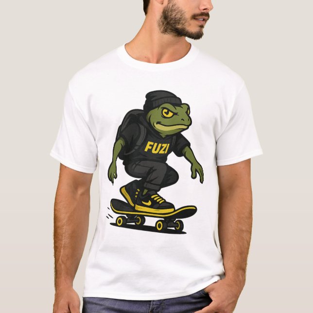 FUZI – Urban Skater Frog Streetwear T-Shirt (Front)