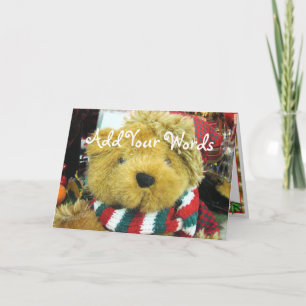 Fuzzy Bear- customise Holiday Card
