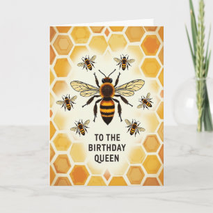 Fuzzy Bee Birthday Card