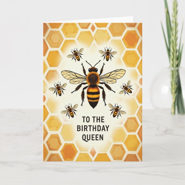 Fuzzy Bee Birthday Card (Front)