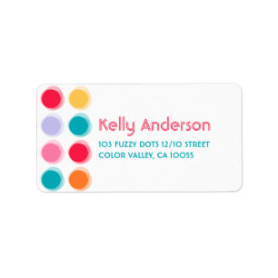 Fuzzy Blur Colour Dots Fun Retro Party Address Label