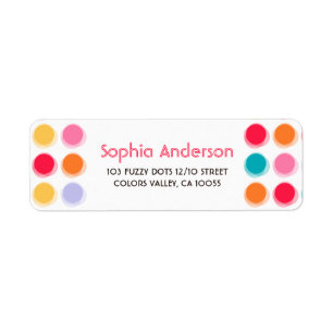 Fuzzy Blur Colour Dots Retro Party Address Labels