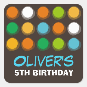 Fuzzy Blur Fun Colour Dots Birthday Party Stickers