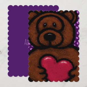 Fuzzy Brown Bear Holding Heart Valentine 