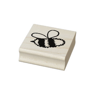 Fuzzy Bumblebee Rubber Stamp