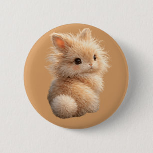 Fuzzy bunny 6 cm round badge