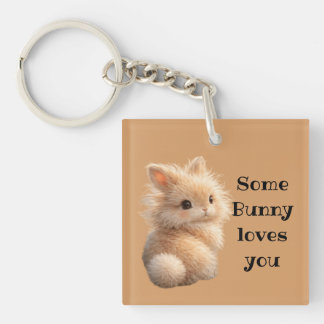 Fuzzy bunny key ring