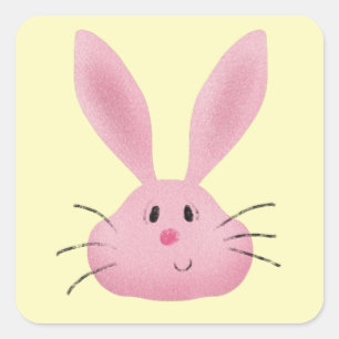 Fuzzy Bunny Square Sticker
