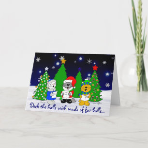 'Fuzzy Carolers' Holiday Card