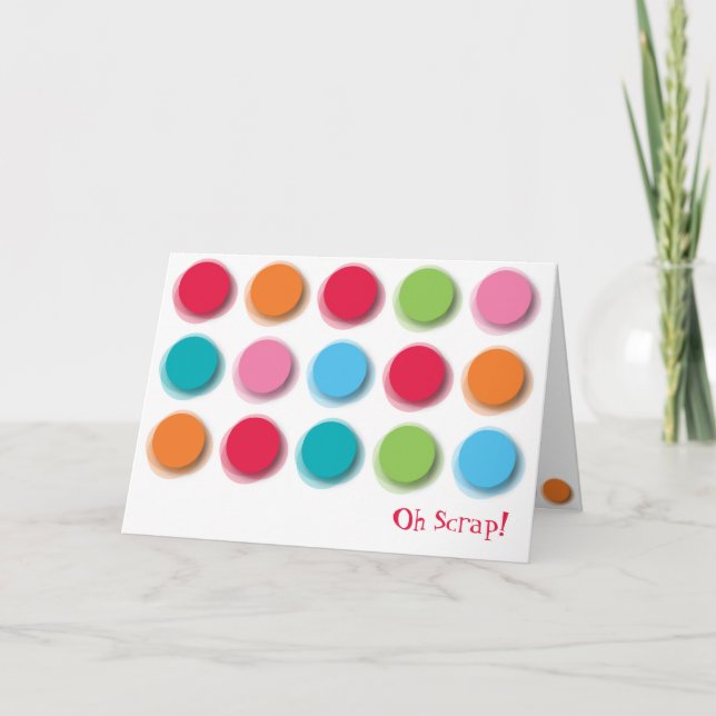 Fuzzy Colour Dots Fun Invitation/ Announcement Car (Front)
