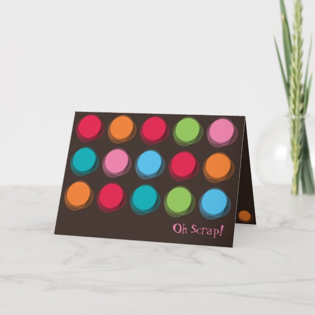 Fuzzy Colour Dots Fun Invitation/ Announcement Car (Front)