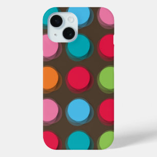 Fuzzy Colour Dots Red Blue Pink Green Fun Pattern iPhone 15 Case