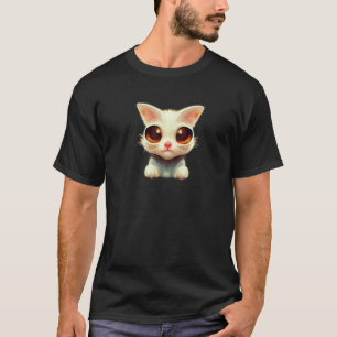 Fuzzy Cute Adorable Big Eyed Cat T-Shirt