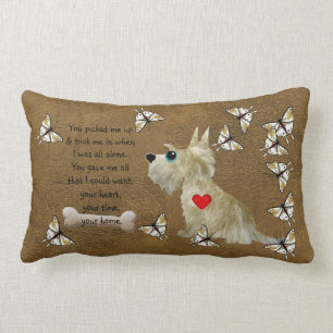 Fuzzy Dog Poem Lumbar Cushion