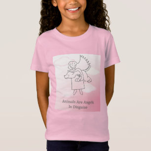 Fuzzy Express® Angel Dog Kid Pink T-Shirt