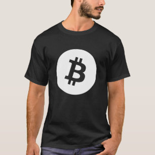 Fuzzy Express® Bitcoin White Logo Black T-Shirt