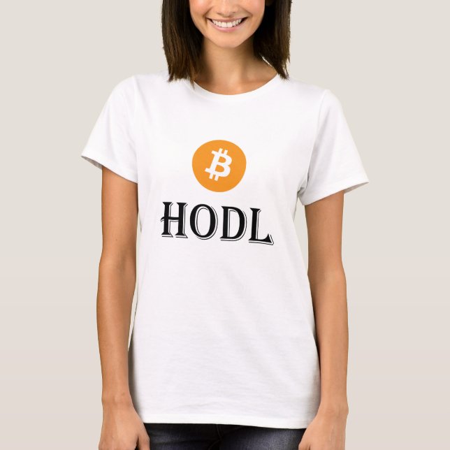 Fuzzy Express® HODL Bitcoin W T-Shirt (Front)