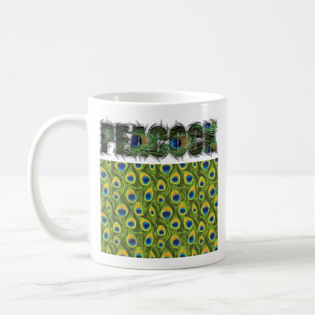 Fuzzy Express® Peacock Animal Print Coffee Mug (Left)
