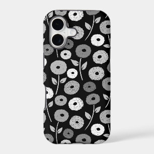 Fuzzy Flower Rpt Pattern Monochrome