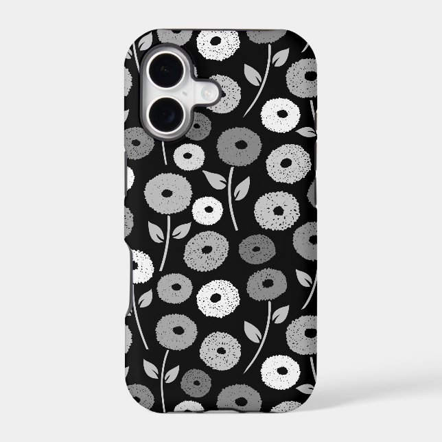 Fuzzy Flower Rpt Pattern Monochrome (Back)