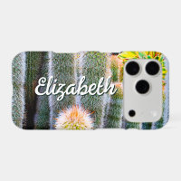 Fuzzy Green Cactus Succulent Photo Monogram Name