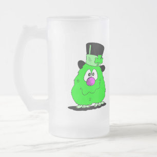 Fuzzy Green Creature & Green Beer Glass Stein