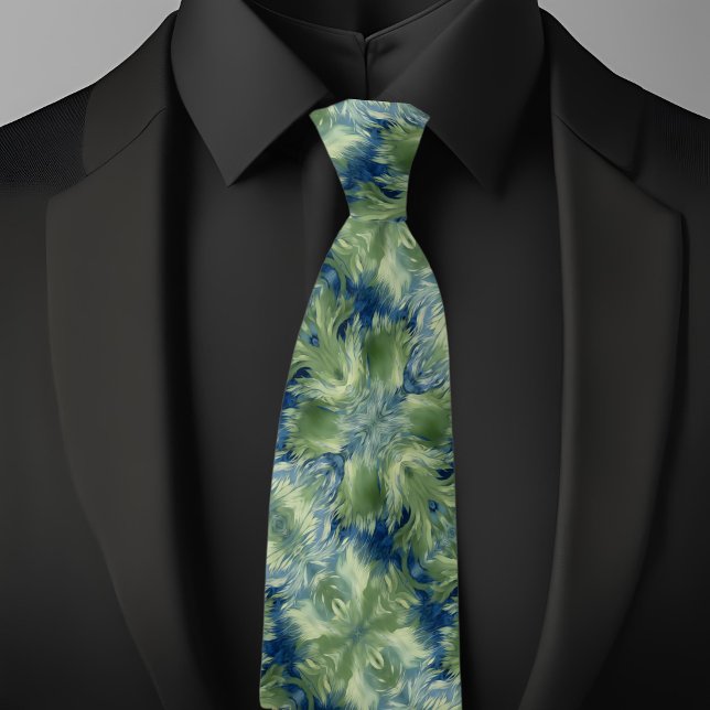Fuzzy Greenon Denim  Diagonal Pattern Tie (Creator Uploaded)