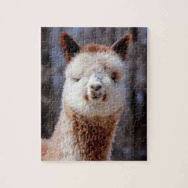 Fuzzy Grey Alpaca Puzzle (Vertical)