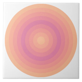 Fuzzy Peach Aurora Pink Circles Ceramic Tile