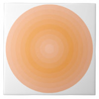 Fuzzy Peach Blazing Orange Circles Ceramic Tile