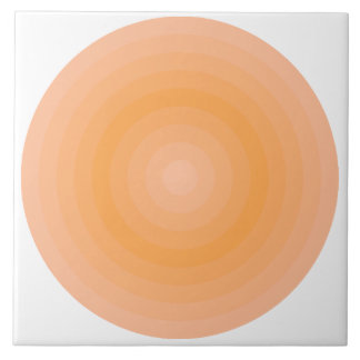 Fuzzy Peach Blazing Orange Circles Ceramic Tile