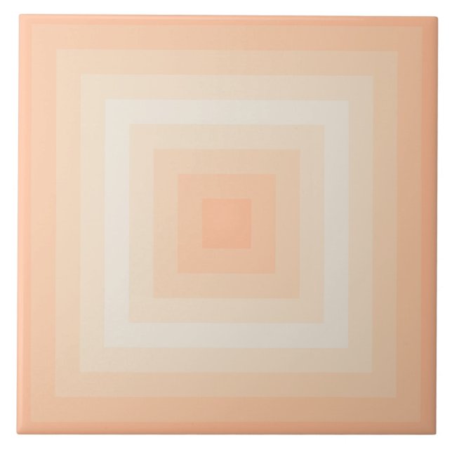 Fuzzy Peach Pristine Squares Ceramic Tile (Front)