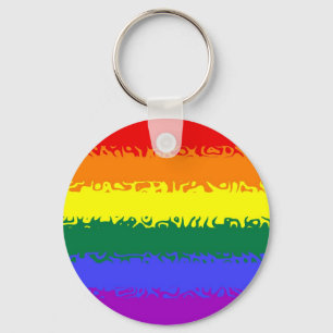 Fuzzy Rainbow Flag Key Ring
