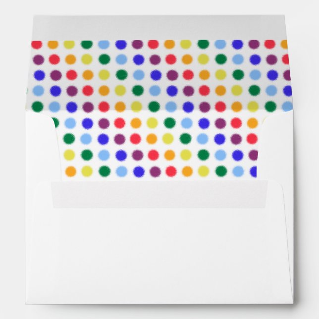 Fuzzy Rainbow Polka Dot Clouds Envelope (Back (Bottom))