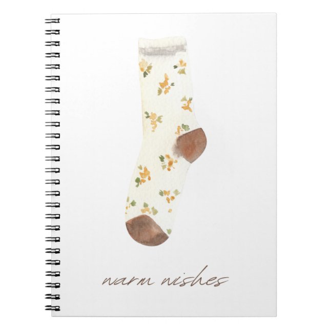 Fuzzy socks, Cosy slippers, Warm Wishes Notebook (Front)