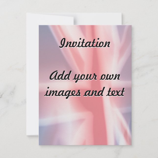 Fuzzy Union Jack Invitation (Front)