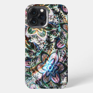 Fuzzy virtual flowery in coloured gradient strokes iPhone 13 pro max case