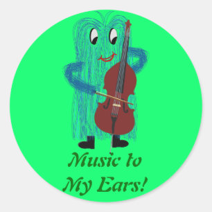 FuzzyBassPlayer Classic Round Sticker