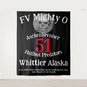 FV Mighty O Halibut Slayers Whittier Alaska Tapestry