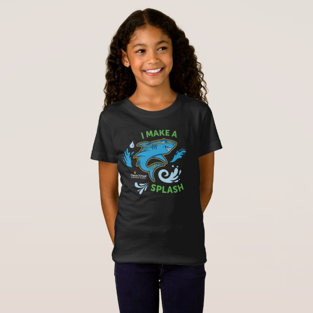 FVES I Make A Splash, Sharks Black T-Shirt (Front Full)